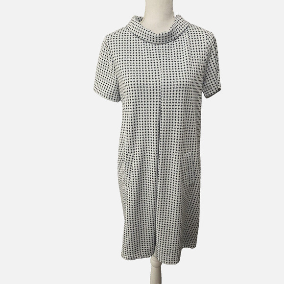 Tyler Boe Shift Dress Womens Sz M Blue Diamond Pockets‎ Career Office - Picture 1 of 10